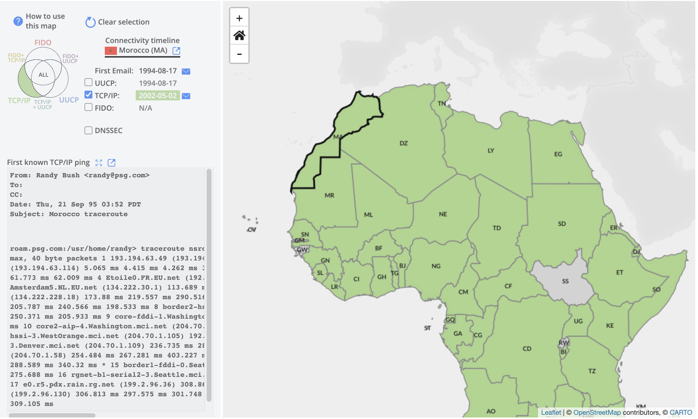 NSRC Africa map